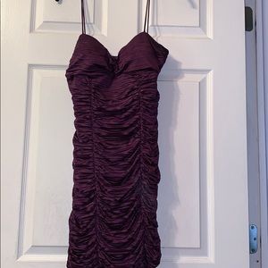 Purple Ruched Cocktail Dress